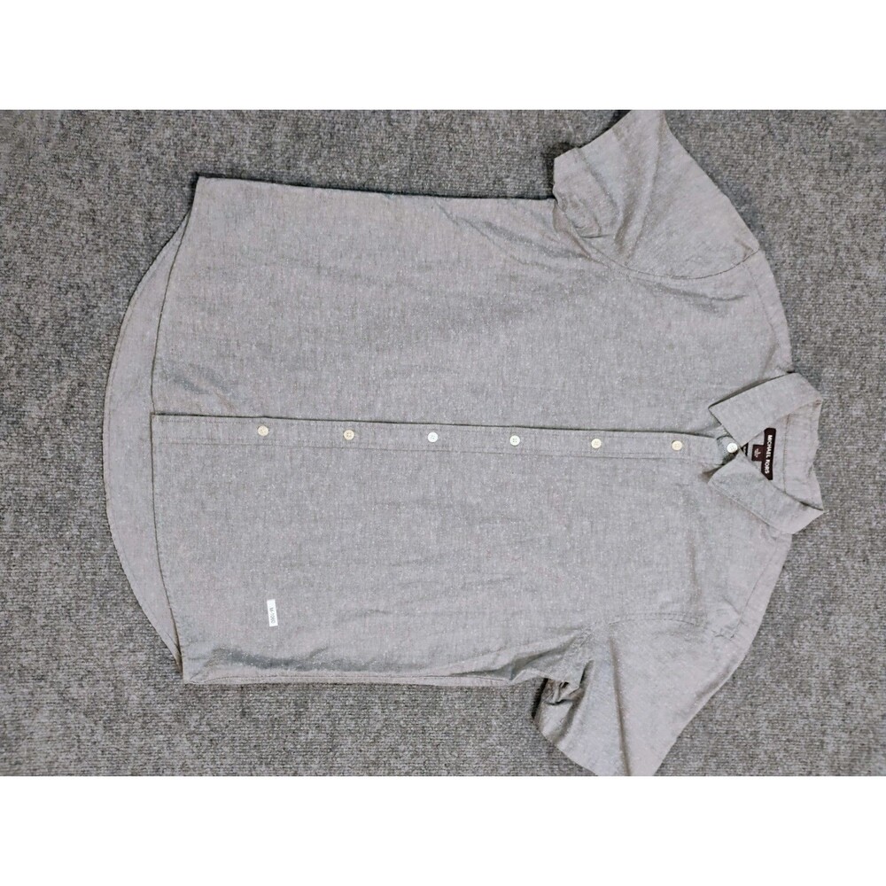 Michael Kors Classic Fit Button Front Shirt Gray Men’s Large Casual